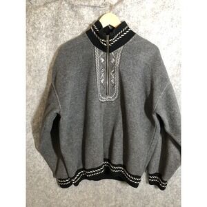 All Terrain Gear Jacket Medium Gray Fleece 1/4 Zip Pullover Nordic Scandi Skates